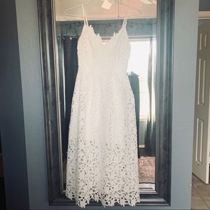 White Lace Midi Dress